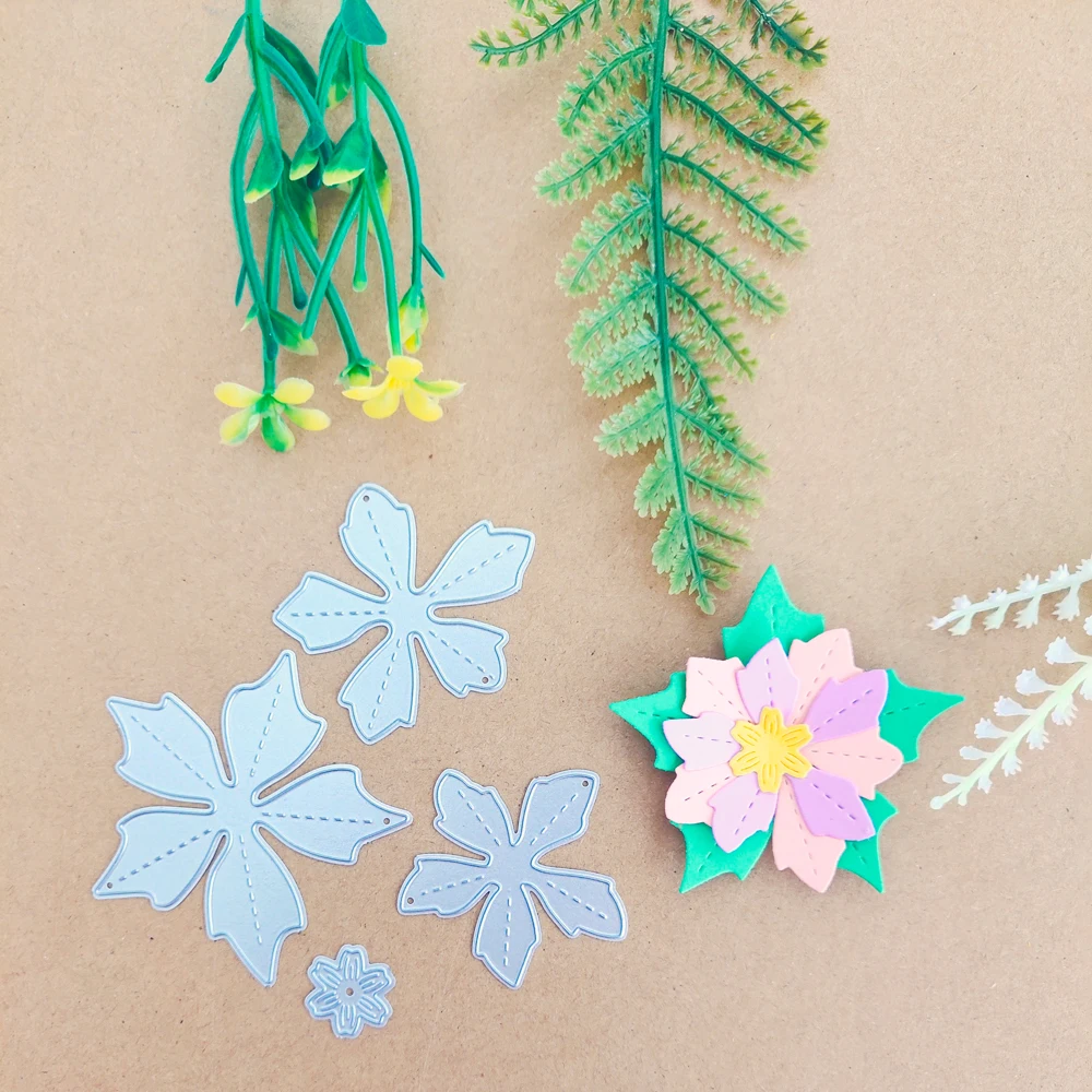 Flower combination set three stamens decorative metal cutting die cutting card knife stamping die