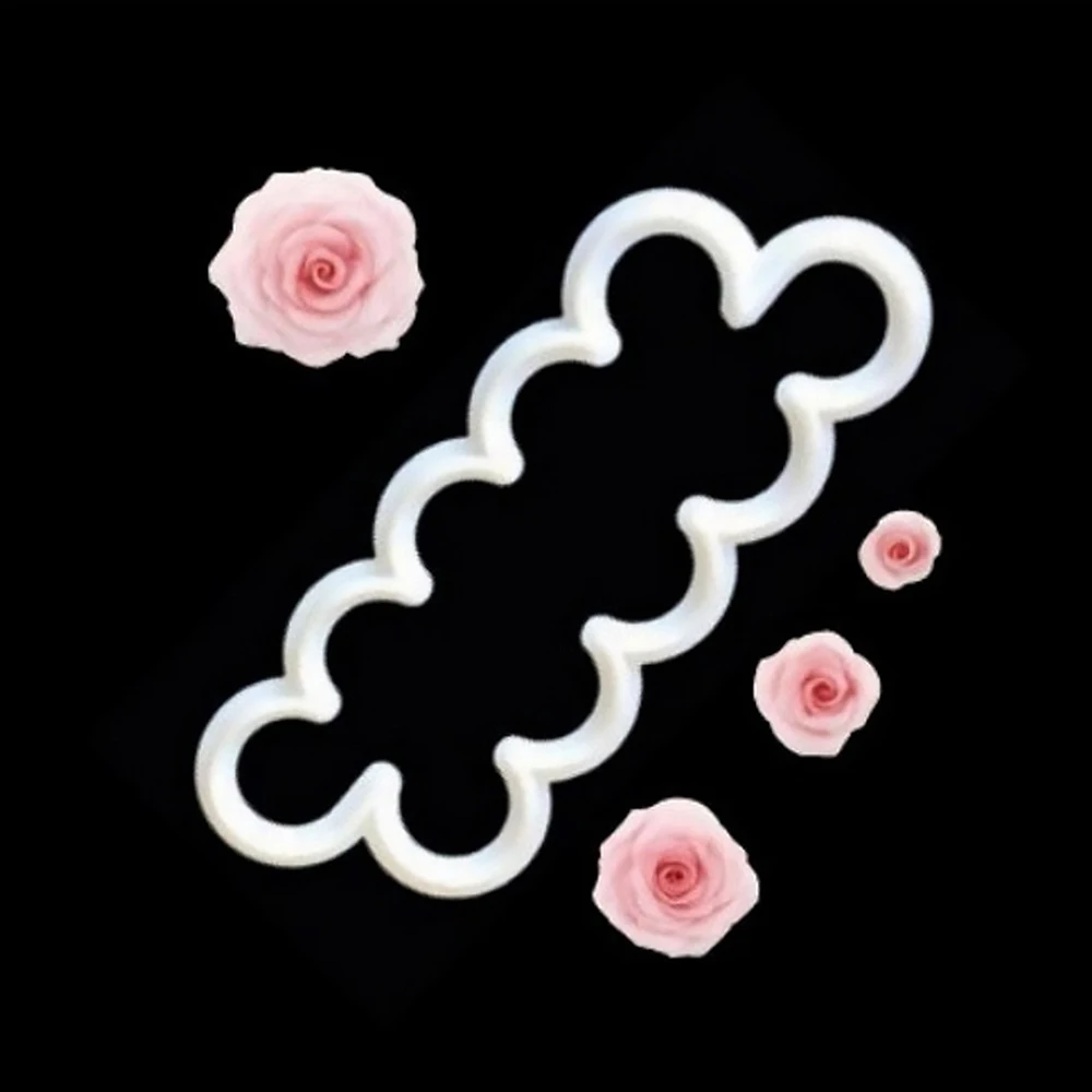 3PCS 3D Cake Easiest Rose Petal Flower Cutter Mold Fondant Icing Fondant Decorating Mould Sugarcraft Tools Rose Ever Cutters