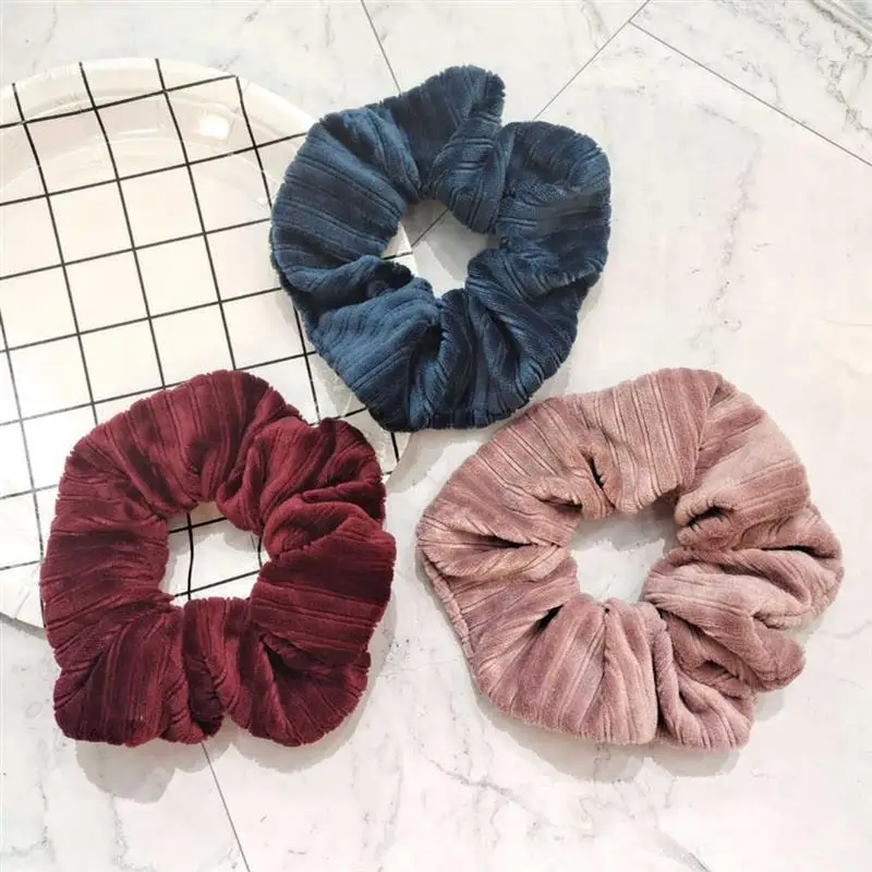 3 Stks/set Effen Kleur Haar Touwen Elastische Scrunchies Haar Tie Scrunchies Doek Haar Scrunchies Haaraccessoires Voor Vrouwen