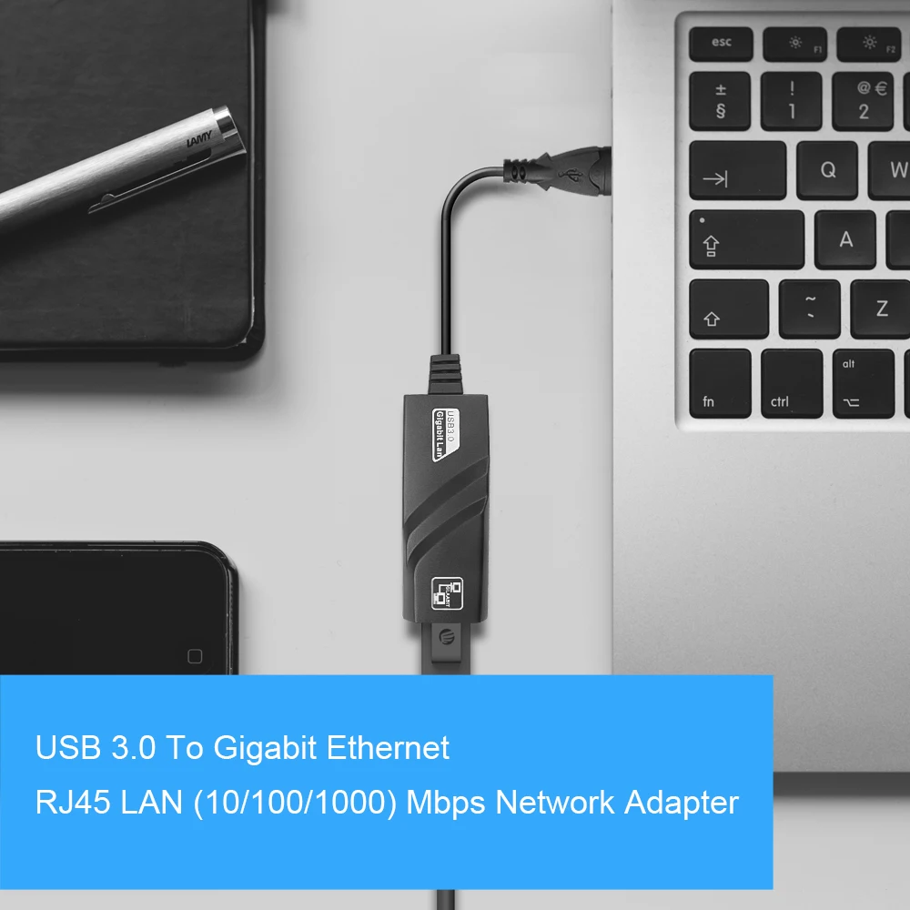 EllBIDU-Adaptateur USB 3.0 vers Gigabit Ethernet RJ45 LAN 10/100/1000 Mbps, Carte Réseau Filaire pour PC, Vente en Gros