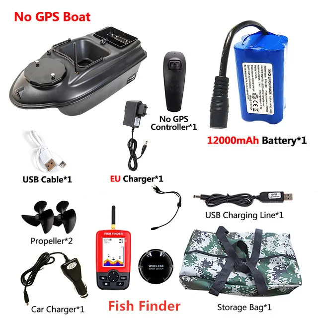 GPS Aasboot 500M 3KG Laadvermogen 40 stuks GPS Puntvisserij Aasboot 2 Bakken GPS Autonavigatie LCD Scherm Viszoeker Nestboot