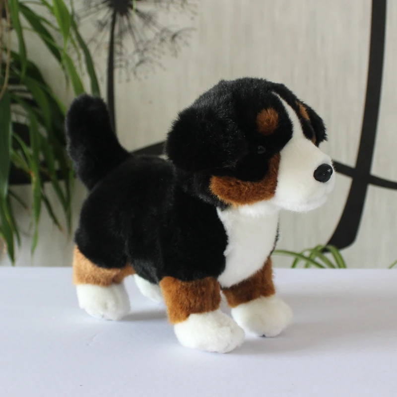 Lifelike Bernese Mountain Dog Stand Puppy Emulational Pet Animal Soft Stuffed Doll Plush Toy Girl Boy Birthday Christmas Gift 1p