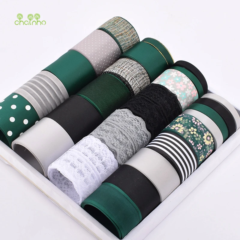 High Quality,Mixed Black Green Colour Ribbon Set For DIY Handmade Gifts&Crafts Packing,Hair Ornament Accessories,HB124