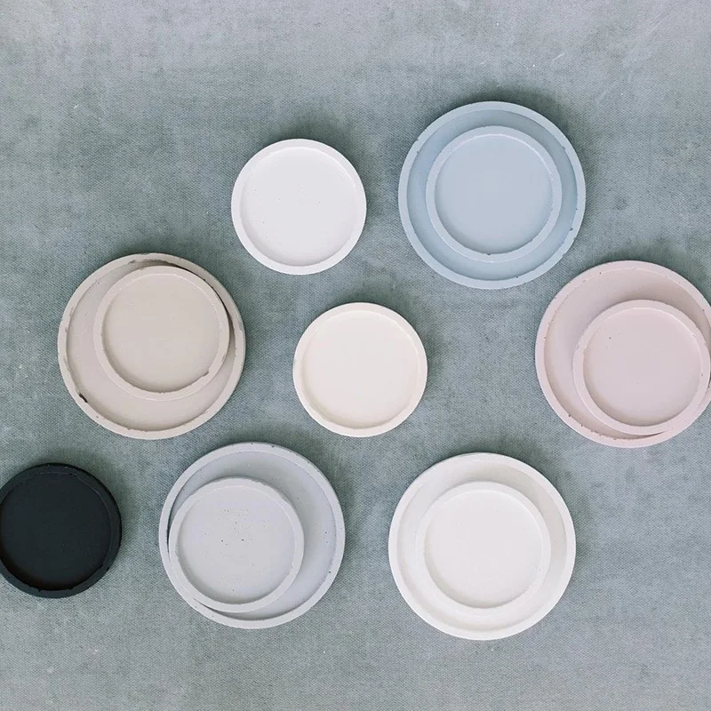 Silicone Round Tray Molds Concrete Pallet Molds Large Round Coaster Mold Crystal Epoxy Resin Mold Pot Holder Tray Molds