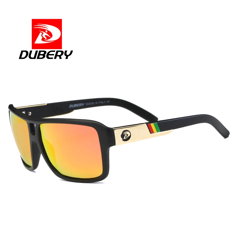 DUBERY Men Sunglasses Polarized Fashion High Quality Sport Sun Glasses Vintage Driving Mirror Sunglass gafas de sol With Box