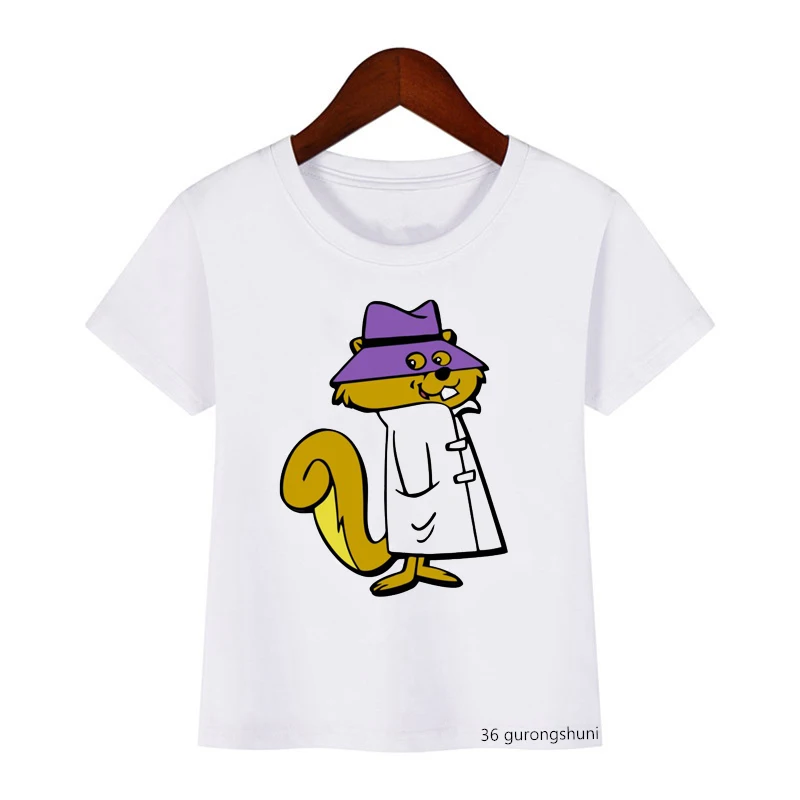 Children Boys Girls T Shirt Funny Moroccan Squirrel Secret Print Kids T-shirt Cartoon Summer Tops Short Sleeve Birthday Gift