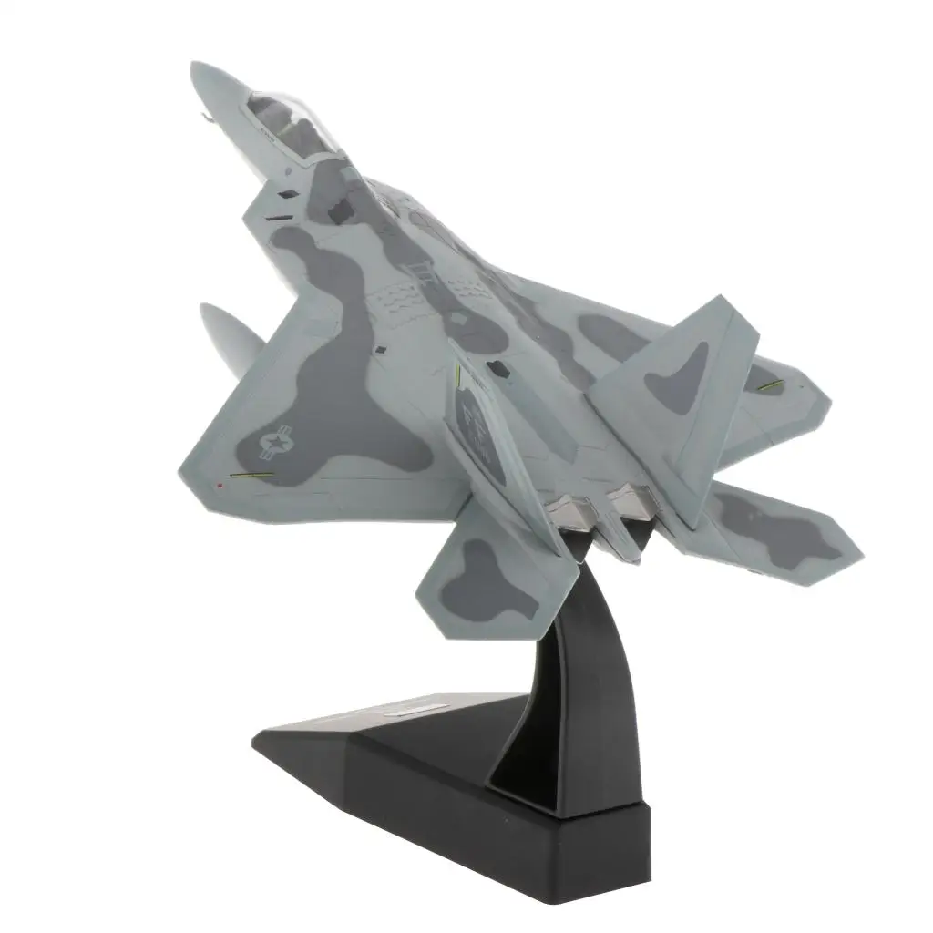 1:100 F-22 Fighter Raptor Metal Airplane Mode Aircraft For Collections Home Desk Top Decoor