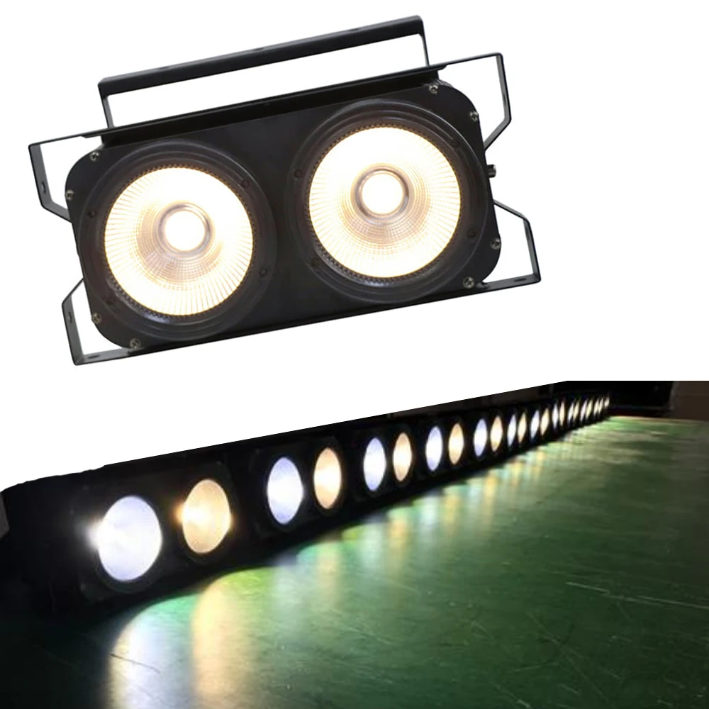 2X Lots Wholesales Pro Stage 2 Eyes100w Led Blinder Audience Dj Ligh Cob Indoor Par For Ktv Show Wedding  Black Projector