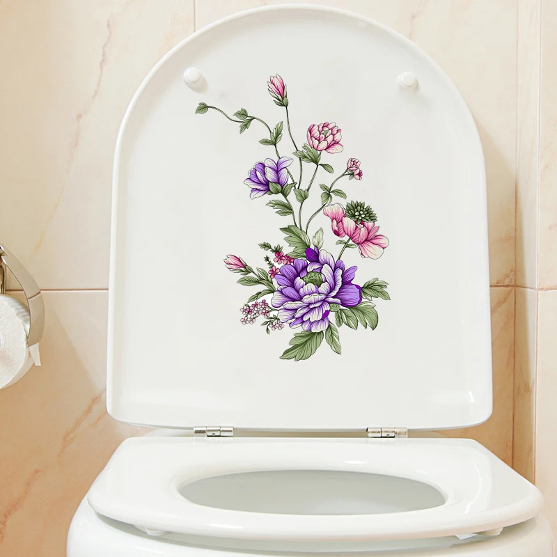 Three Ratels QCF47Classic nostalgic purple elegant bouquet home decoration Decal Refrigerator decorative toilet Decal