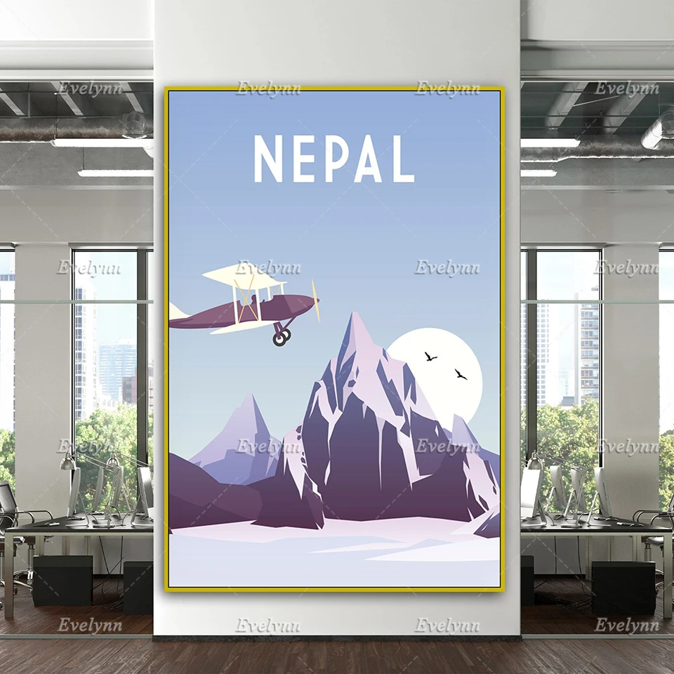 

Nepal Poster, Nepal Travel Poster, Nepal Wall Art, Himalayas Poster, Himalayas Travel Print, Home Decor Canvas Wall Art Prints