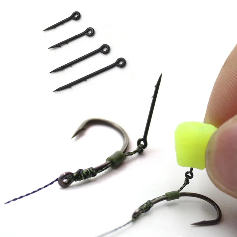 30PCS Boilie Screw Peg with Ring Swivel D-Rig Chod Rig Terminal Tackle Bait Holder Screw Carp Fishing Accessories  Matt Black