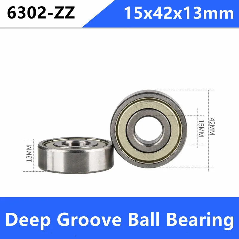 

50pcs/lot 6302ZZ 6302Z 6302 15*42*13mm shielded deep groove ball bearing 15x42x13mm