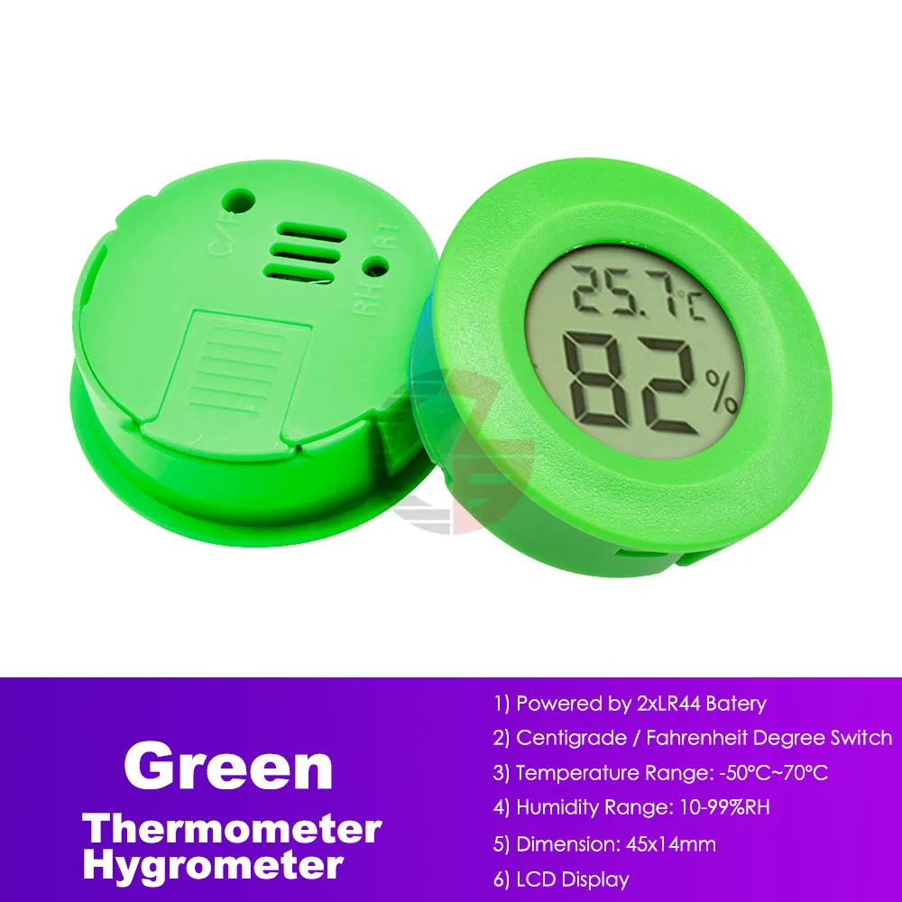 Mini Round LCD Digital Thermometer Hygrometer Temperature Humidity Sensor Meter Thermal Moisture Detector Monitor for Fridge