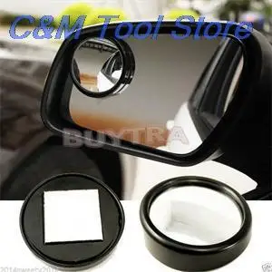 1 pair Car Vehicle Blind Spot Dead Zone Mirror Rear View Mirror Small Round Mirror Auto Side 360 Wide Angle Round Convex Mirror