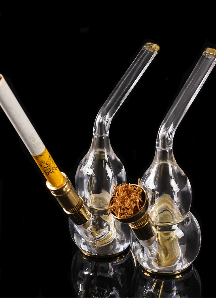 New 1pcs Water Smoking Tobacco Pipe Cigarette Holder Filter Cigar Smoke  Mini Hookah Gold KY218