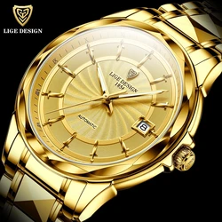 LIGE Mens Automatic Mechanical Watches Luxury Brand Business Tungsten Steel Waterproof WristWatch Men Fashion Clock reloj hombre