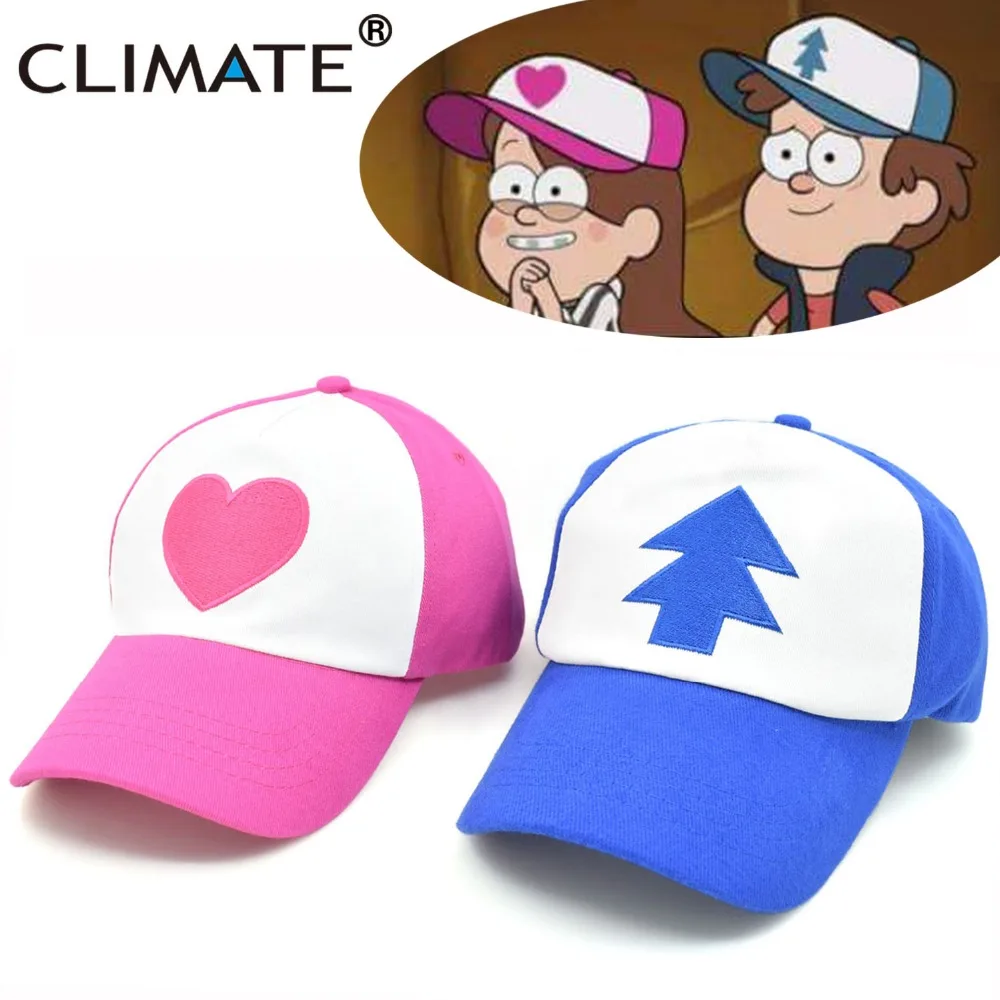 CLIMATE Dipper Cap sombrero Mabel Dipper gorras sombrero Dipper Cosplay Cool Primavera Verano Cosplay gorra de malla de béisbol sombrero deportivo