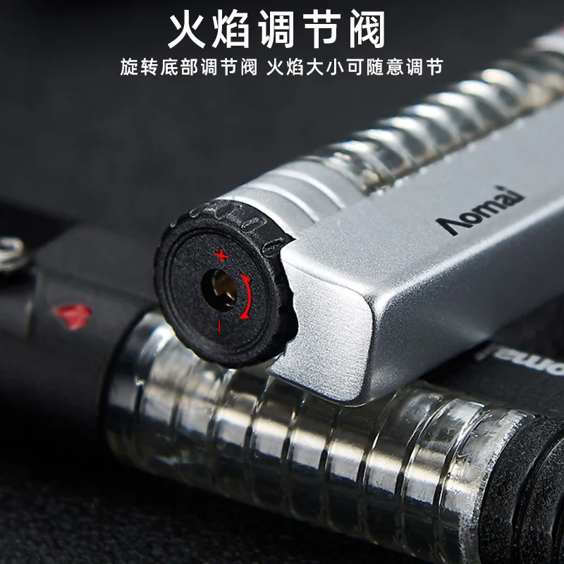 AOMAI Torch Lighter Flint Wheel Type Windproof Transom Metal Lighter Inflatable Butane 1300 C Cigarette Cigar Gadget