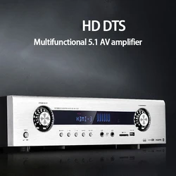 700W 4-8Ohm 220V AV-320 Home Multi-Function 5.1 Digital AV Amplifier HD USB Bluetooth DTS Decoding Power Amplifier