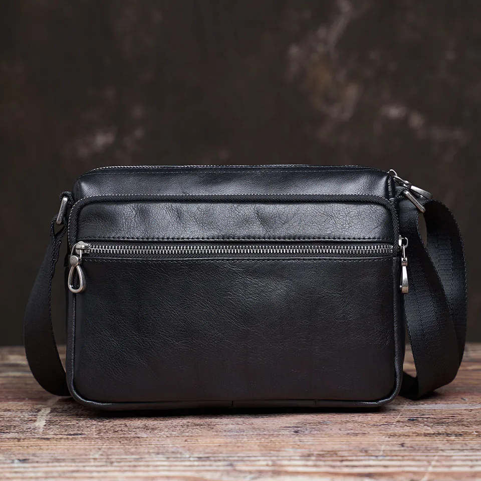 NUPUGOO Casual männer Schulter Tasche Aus Echtem Leder Mode-Trend Messenger Original Kleine Crossbody Zipper Tasche Für 9,7 Zoll Ipad – Detail 9