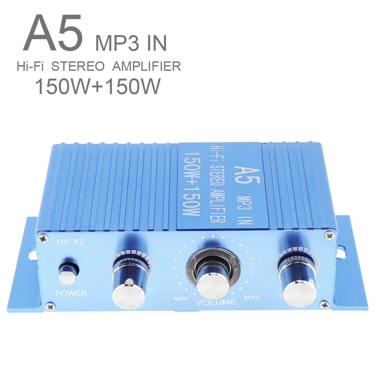 A15 DC12V 2.0 Two Channel MP3 in Hi-Fi Stereo Amplifier 150W+150W with 3.5AUX Interface for Car / PC / CD / Speakers / Subwoofer