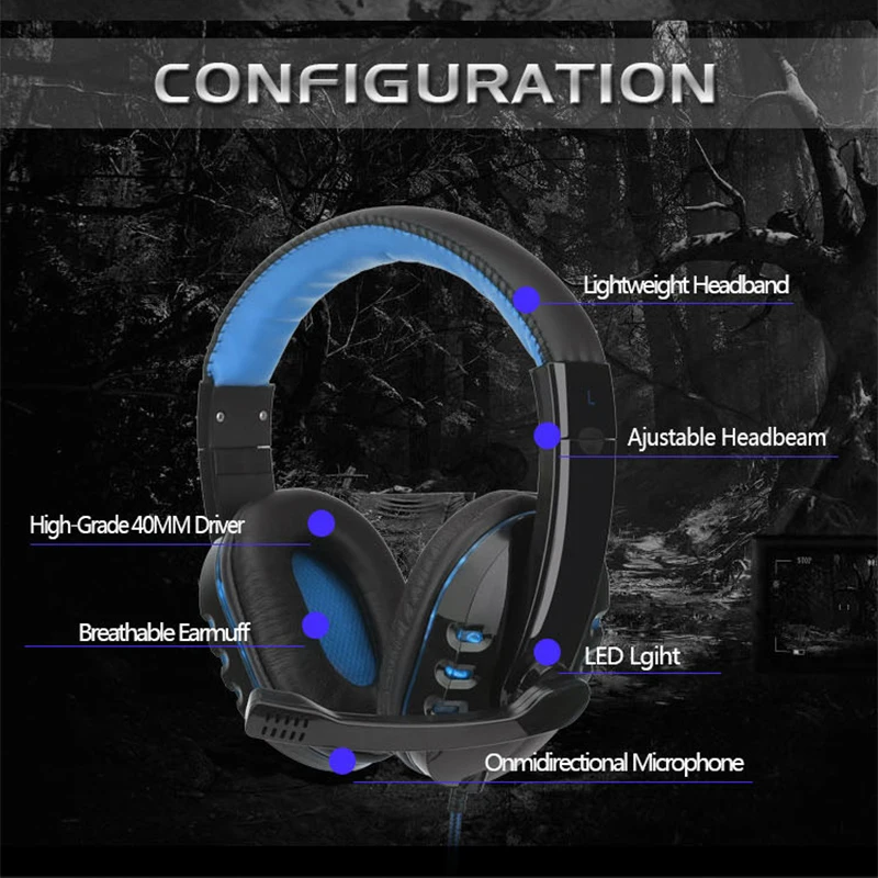 Für PS4 Gaming Headset Gamer Wired Kopfhörer mit Mikrofon Musik Casque LED Stereo Cascos für Neue Xbox Einem Schalter Laptop telefon