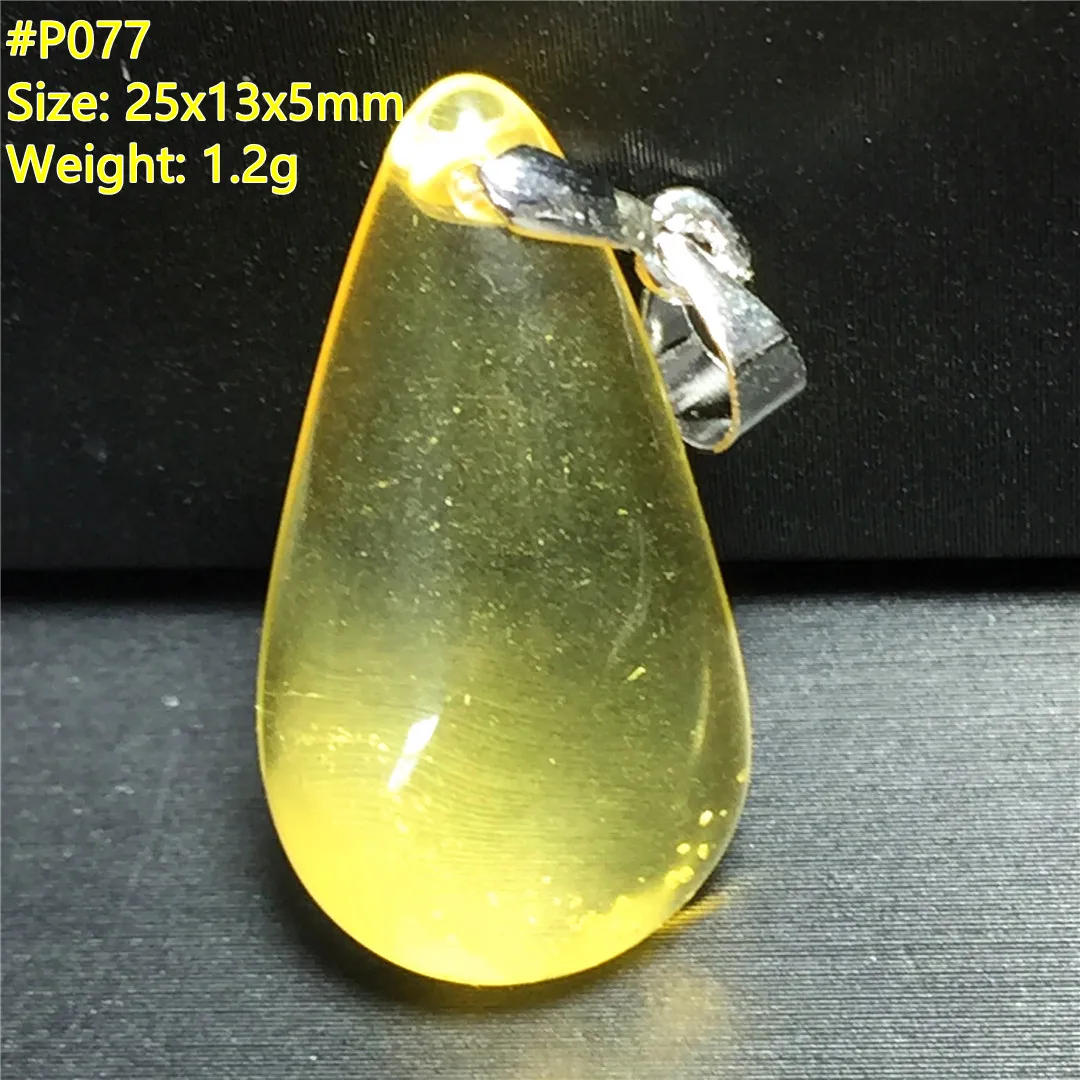 Natural Yellow Amber Pendant For Women Lady Men Healing Crystal Stone 25x13x5mm Beads Wealth Gemstone Silver Jewelry AAAAA