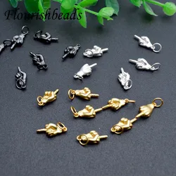 30pc/lot High Quality Nickel Free Brass Hand Middle Finger Up for Keyrings Pendant Trinket Creative DIY Keychains Charms