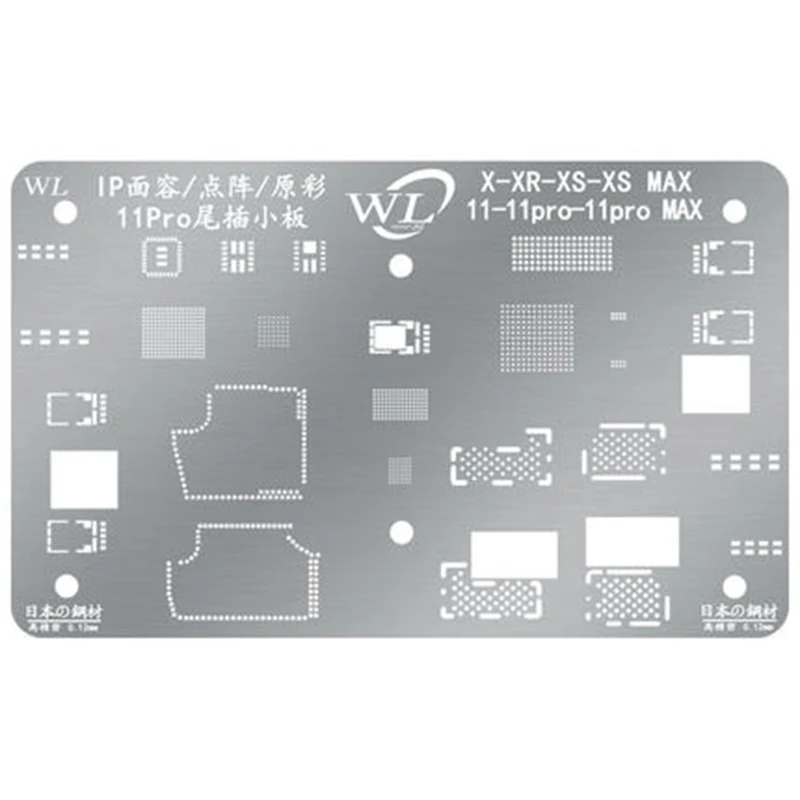 WL Dot Matrix Face ID schermo LCD cavo IC Chip Tin Template BGA Reball Stencil per iPhone X XS MAX XR 11Pro MAX
