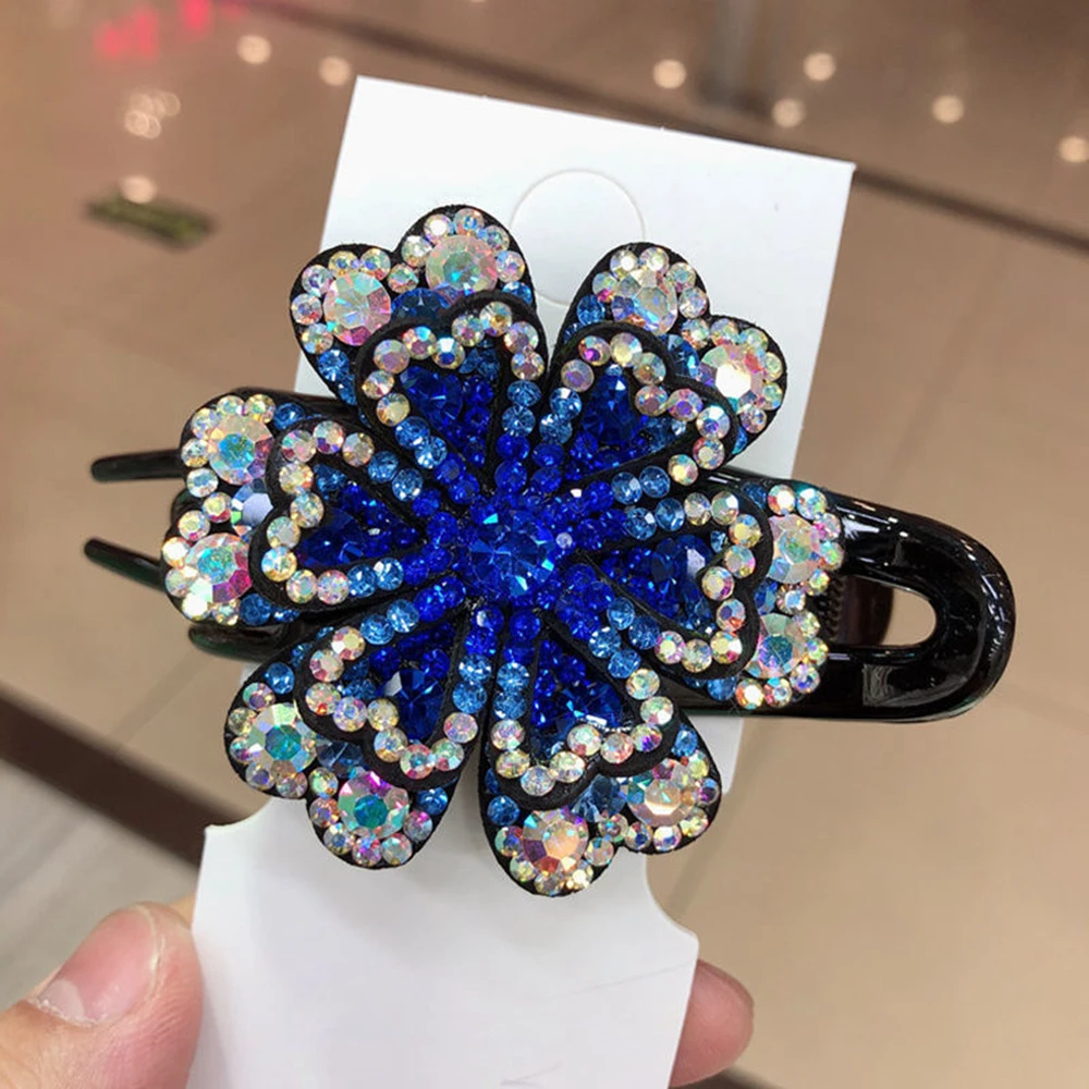 2022 New Hot Crystal Hairpin Women Hairclip Top Side Clip Rhinestones Duckbill Clip Hair Jewelry Wedding Girl Hair Styling Tools