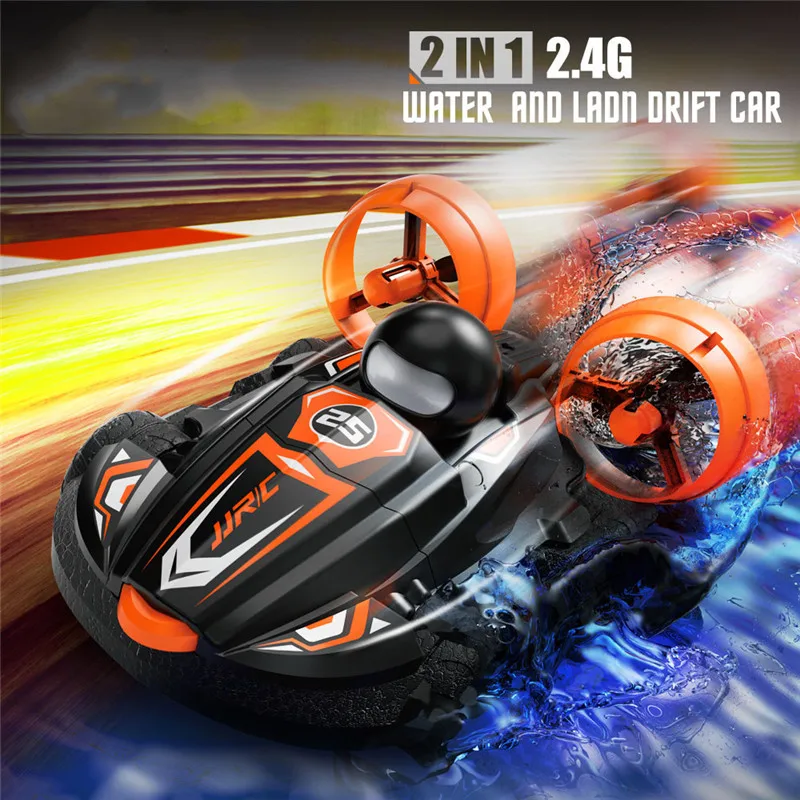 Coche multifunción de deriva de agua y tierra, 2,4G, Control remoto eléctrico, RC Hovercraft, conducción de tierra/agua, barco RC, coche de juguete, regalo para niño