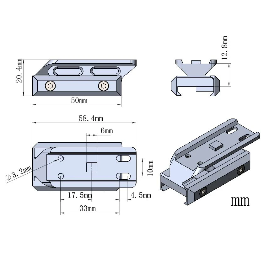 Vector Optics Cantilever Riser Rail Mount 0.5\