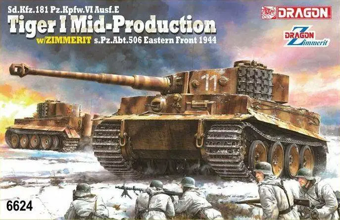 

DRAGON 6624 1/35 Tiger I среднего производства с комплектом моделей zdip 1944