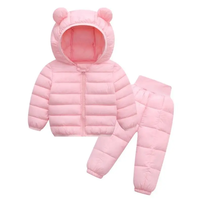 2022 Boy girl Winter Clothing Suits With Hood Down Jackets + Vest+Pants Waterproof Hot Thickness Tracksuts Kids Clothes1-5y