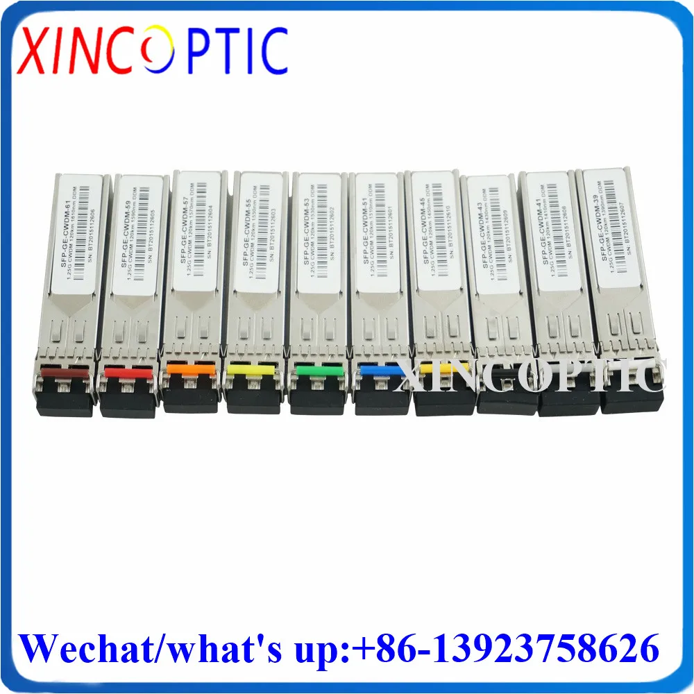 1G Dual LC 20KM CWDM SFP,1.25G 1290/1310/1330/1350/1370/1390nm Duplex 1270-1610nm DOM 1000Base Transceiver Module For Cisco code