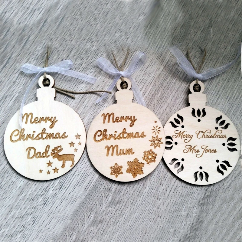 

Wooden Christmas Tree Ornaments, Personalized Decoration, Gift Tags, Christmas Tree Ornaments