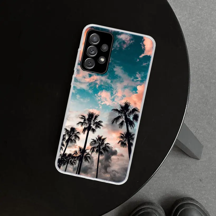 Sea Tropical palm trees Beach Phone Case Cover For Samsung Galaxy A14 A24 A34 A54 A04S A13 A23 A33 A53 A73 A03S A12 A22 A32 A52