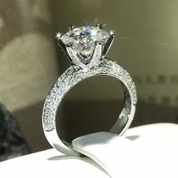 Solitaire 1ct Lab diamentowy pierścionek 100% prawdziwe 925 srebro obrączka zaręczynowa pierścionki dla kobiet moissanite biżuteria prezent