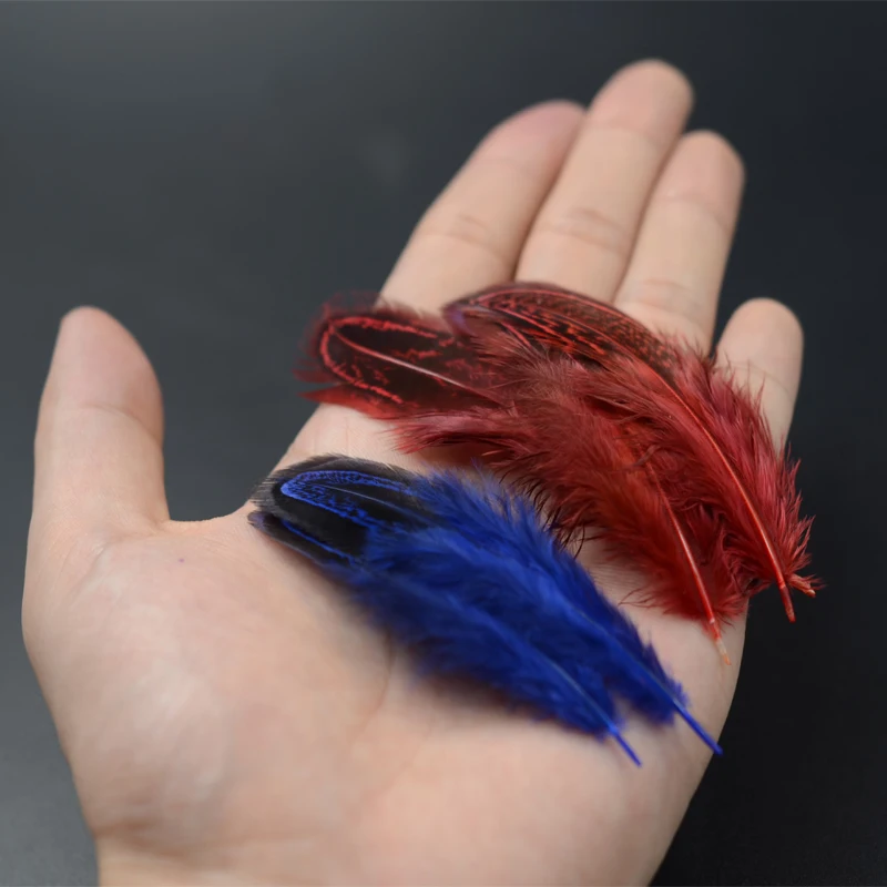 8optional color 20pcs ringneck pheasant shoulder Patches fly tying feathers natural pheasant feather nymph fly fishing materials