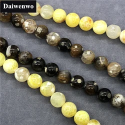 Fire Agate Yellow Brown Beads 6-10mm Round Natural Loose Stone Bead Diy Bracelet