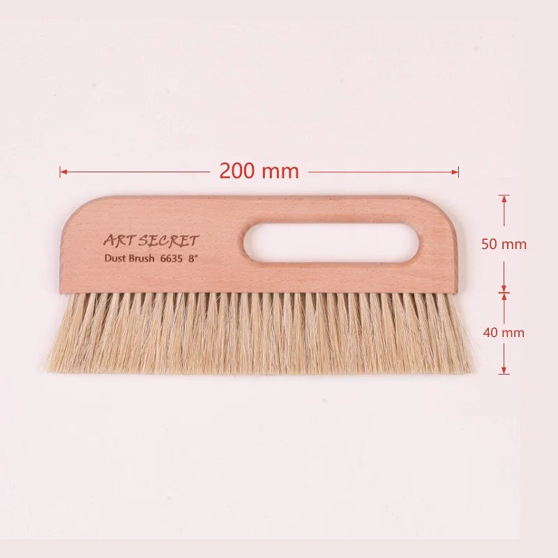 ArtSecret New Dust Brush Horse's Tail Hair Taklon Hair Wooden Handle 6635#8 For Dust Wall Floor Garbage Powder