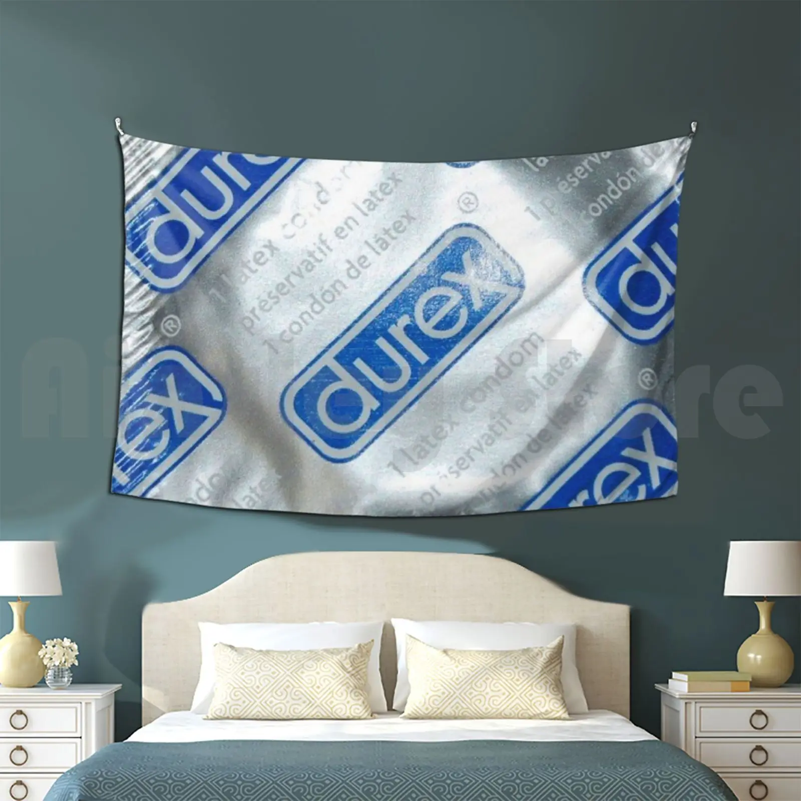 Condom Face Tapestry Living Room Bedroom Condom Sex Ed Laytex