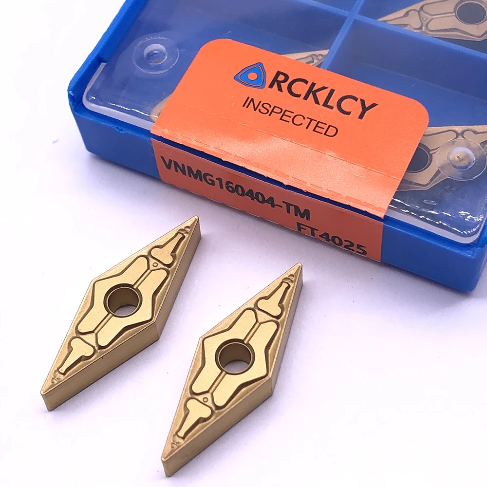 10pcs RCKLCY Carbide Blade VNMG160404 TM FT4025 Turning Tool Lathe CNC Lathe Cutter Turning Tool Inserts for steel