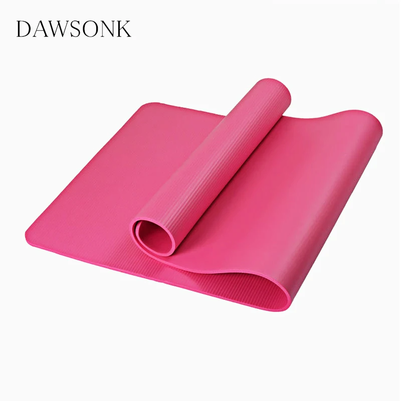 Yoga Mat NBR Monochrome Non-slip Female Male Beginner Thickening Long Gym Dance Home Fitness Gymnastics Bag 183*60*1cm