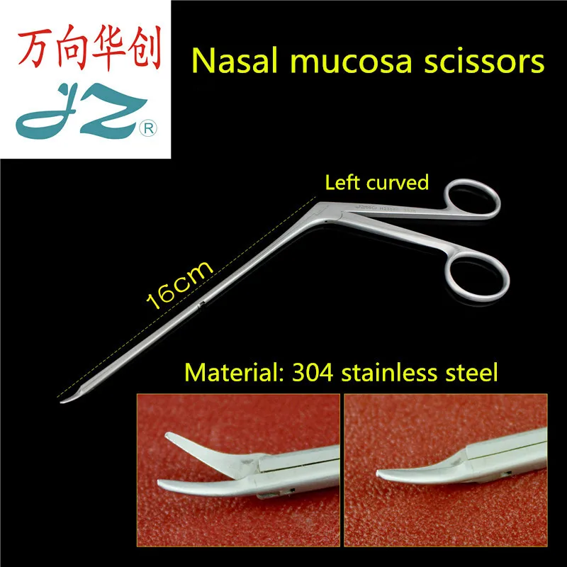 JZ Otolaryngology surgical instrument medical nasal mucosa polyp cutter gun shaped right left straight nasal nose tissue scissor