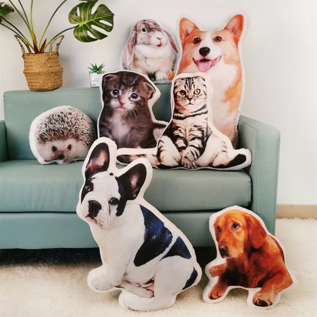 Almohada personalizada con foto para mascotas cojin de algodon con estampado en forma especial de dibujos animados gatos y perros simulacion 3D hecho a medida AliExpress