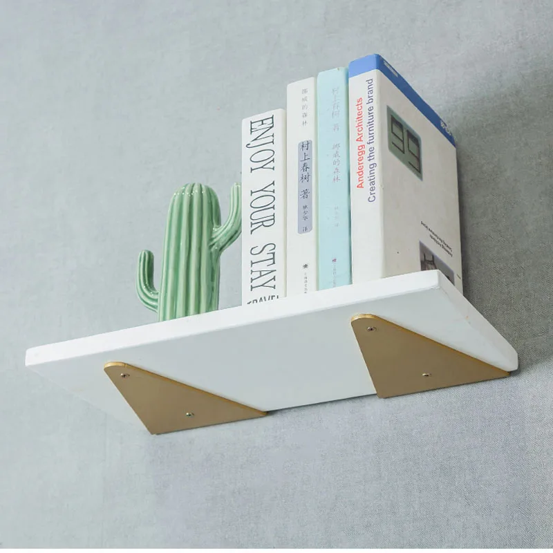 2Pcs Triangle Wall Shelf Support Bracket Shelve Metal Invisible  Thickened Corner Brace