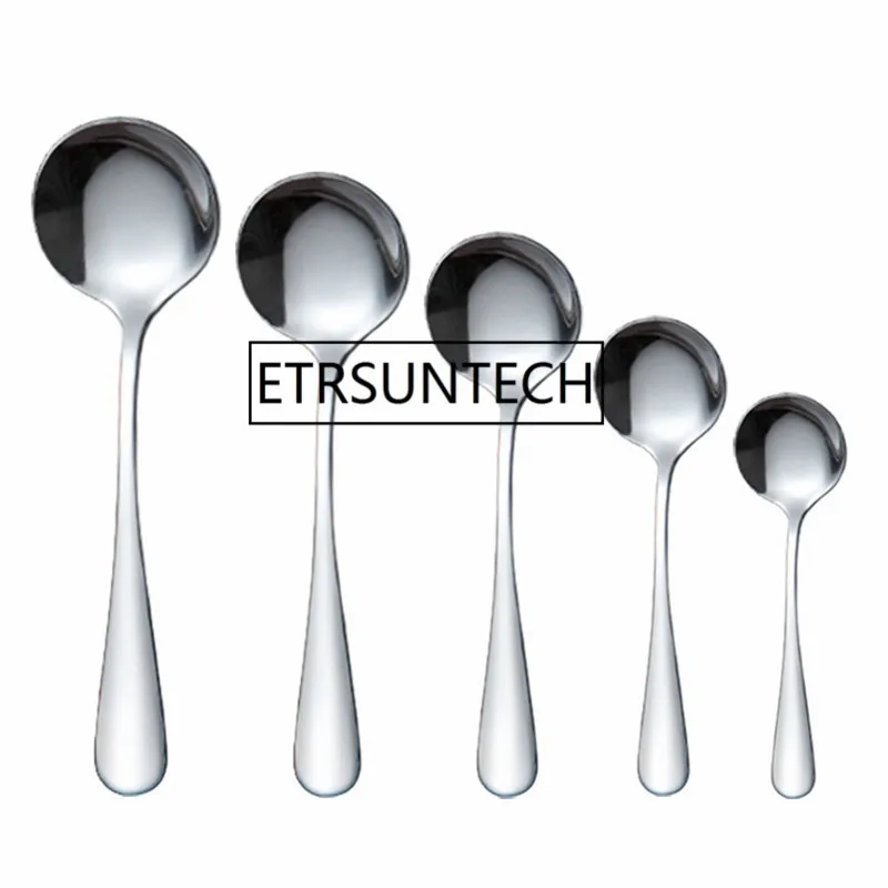 

100pcs Stainless Steel Soup Spoons Dinner Spoons Tableware Round Spoons With Long Handle Dinner Tableware Tools