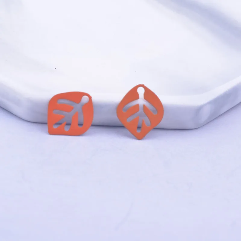 100 Stück AC11419 10,5*12,5mm Frühlingsfarbene Kleine Blatt-Anhänger DIY Schmuck Ohrring Anhänger – Detail 5