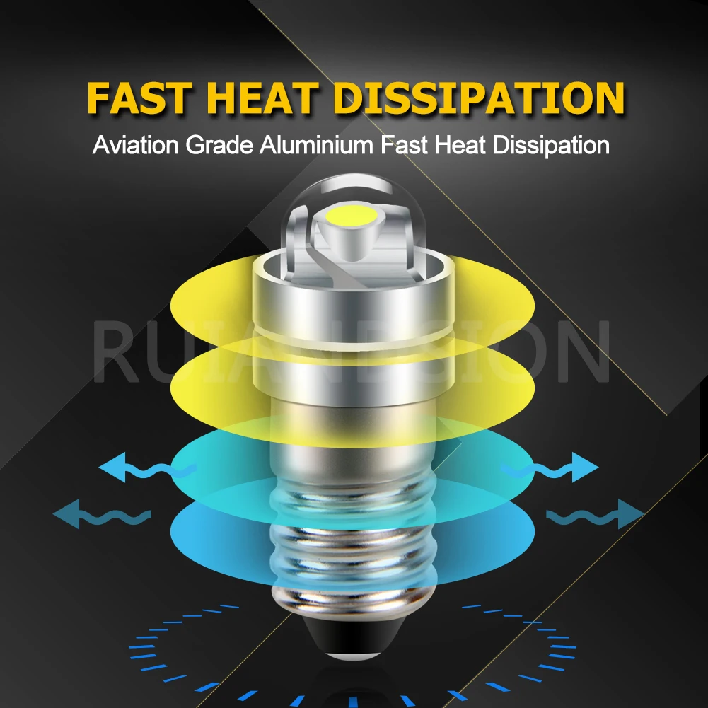 RUIANDSION 50X E5 E5.5 LED Mini bombilla de rosca de tornillo COB 3V 6V 6,3 V 12V blanco 6,5mm luz miniatura para tren de juguete modelo de mesa de arena